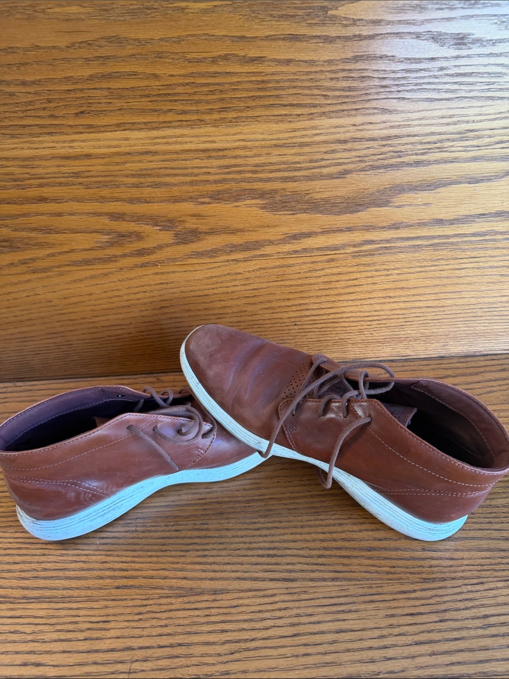 Men's Cole Haan Brown Leather Lace-Up Casual Shoes